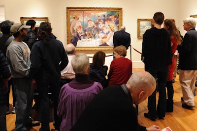 Every hour starting at 11 a.m., guides led gallery talks about the history of Renoir’s “Luncheon of the Boating Party,” one of the museum’s most famous pieces.