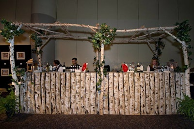 A second spring bar was made out of faux birch trees.