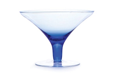Martini in cobalt, $1, available in New York and the tristate area from West Side Party Rental