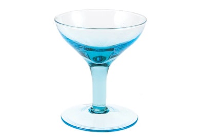 Mini flared sampler in turquoise, $2, available in New York and the tristate area from Something Different Party Rental