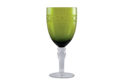 Cypress Green Goblet, available in New York and the tristate area and Washington from Party Rental Ltd. (201.727.4700, partyrentalltd.com)