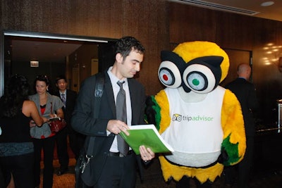 TripAdvisor's mascot Ollie the Owl traveled to each of the cities, like Chicago (pictured), to interact with attendees.