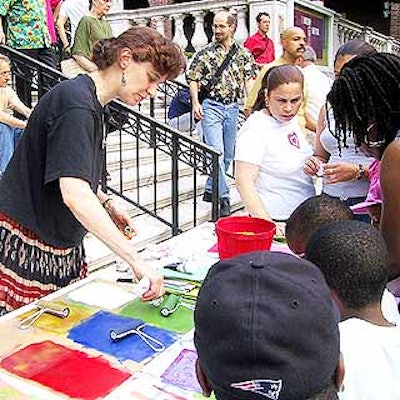 The Museum of the City of New York featured calligraphy and tile painting stations to entertain guests.