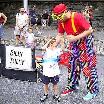 Silly Billy entertained the younger crowd with interactive storytelling and balloon-making.
