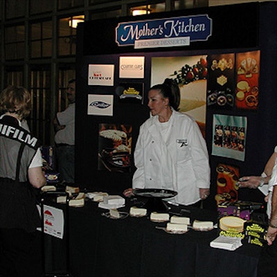 Representatives from Mother’s Kitchen passed out smaller slices of cheesecake from a booth at the Restaurant Day press event.