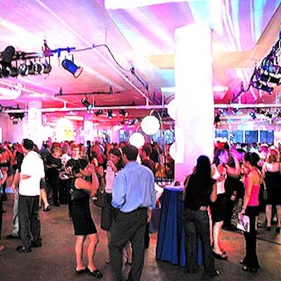 Scharff Weisberg's brightly colored lighting matched each room's decor and added to the crowded event's fun feel (as well as the heat). (Photo by Stillman Jefferson Thomas)