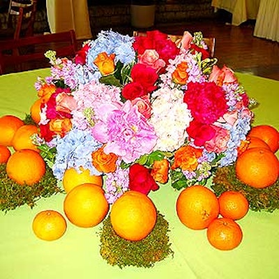 Oppizzi Designs provided centerpieces with fruits and vegetables for the luncheon.