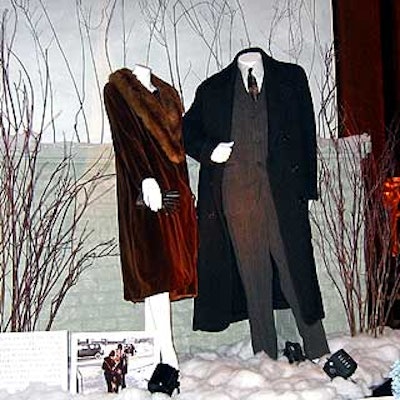 The costume displays included photographs from the film and props and backdrops meant to suggest specific scenes.