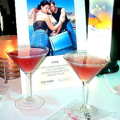 Event sponsor Grey Goose served V-tini drinks at the bar.