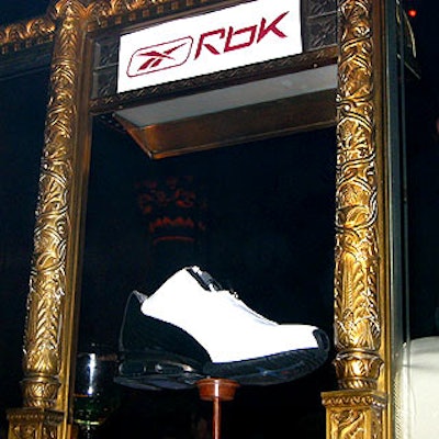 Reebok also showed off its wares and strategically placed RBK shoes on the partition that separated the dance floor from the bars.