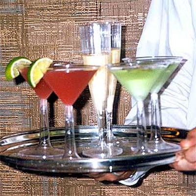 Specialty drinks included cosmopolitans with sugar-crusted rims, champagne and green apple martinis.