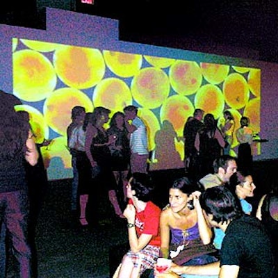 At Seed magazine's launch party at Eyebeam Atelier, Stortz Lighting projected colorful, eye-grabbing images taken from the forthcoming book Heaven & Earth: Unseen by the Naked Eye onto the walls.