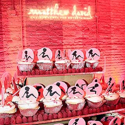 For Patricia Field's Fashion Week party at Matthew David's studio, Winstead Group Caterers created a menu of kitschy food, including cupcakes topped with sugar discs emblazoned with the mud flap logo of a female silhouette. (Photo by Stillman Jefferson Thomas Digital Photography)