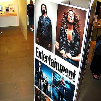 Entertainment Weekly launched its special photo issue by decorating the Apple store in SoHo with blowups of photos featured in the magazine.