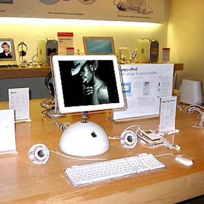 The computers throughout the store also showed photos from the issue.