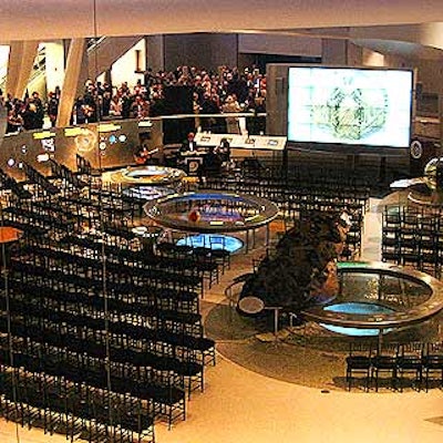 A multimedia presentation was screened in the Cullman Hall of the Universe.