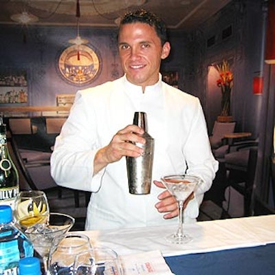 A mockup of the Blue Bar in London's Berkeley Hotel served martinis only.