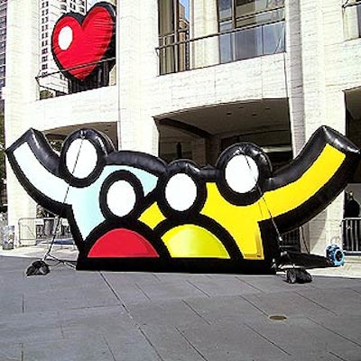 For the launch of AOL 8.0, America Online put giant inflatables from Fandango outside Avery Fisher Hall.