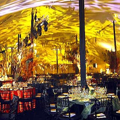 Dinner was held under a tent from Stamford Tents and lit with a warm, autumnal glow by Entertainment Technologies.