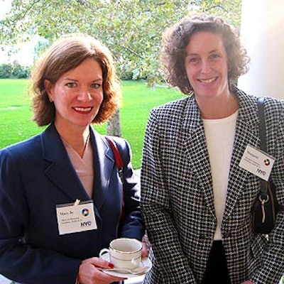 Goldman Sachs' Margaret Pergola Skonberg and Mary Jo Thomson posed on the porch at Gracie Mansion before the breakfast.