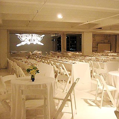 Rows of long tables seated the guests in a classroom-like setting for the tasting lesson on the lower level of Studio 450.