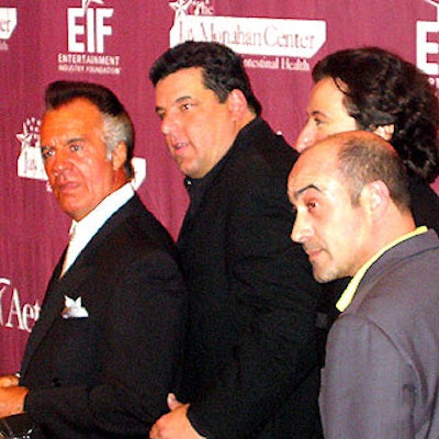 Sopranos cast members (left to right) Tony Sirico, Steve Schirripa, Federico Castelluccio and John Ventimiglia posed for photographers in the press room.