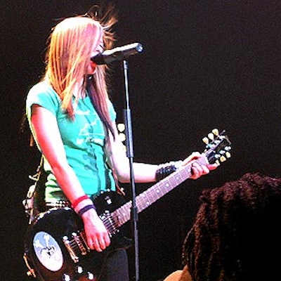 Pop singer Avril Lavigne performed for a crowd of 400 school-age kids at Public Education Needs Civic Involvement in Learning's (Pencil) High Performance benefit at Hammerstein Ballroom.