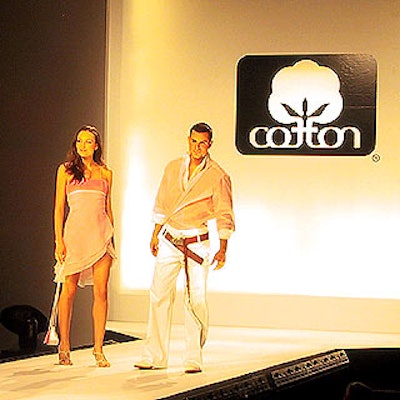 DSA Productions displayed a large Cotton Inc. logo while models showed off cotton frocks designed by Kenth Andersson.