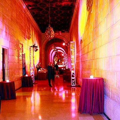 Mia Grau Productions washed the second floor in fiery red, orange and yellow lights.
