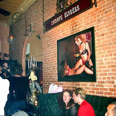 Framed blowup posters from Agent Provocateur's lookbook decorated the walls.