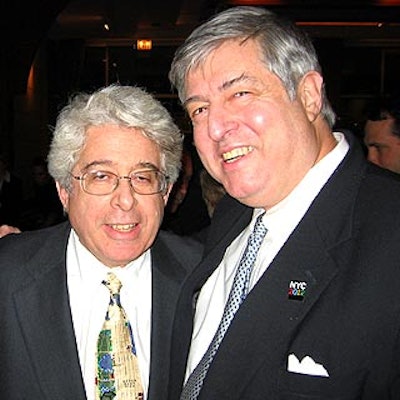 NYC2012 co-chair Jay Kriegel (left) and former NYC & Company chairman Tim Zagat posed at the NYC & Company Foundation's Leadership in Tourism award dinner at Pier Sixty at Chelsea Piers.