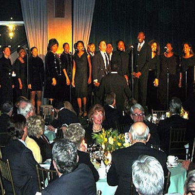 The gospel group Broadway Inspirational Voices—which includes cast members from such shows as Aida, Rent and Hairspray—performed after dinner.