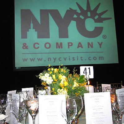 The event made good use of the vast Pier Sixty at Chelsea Piers space by using four video screens.