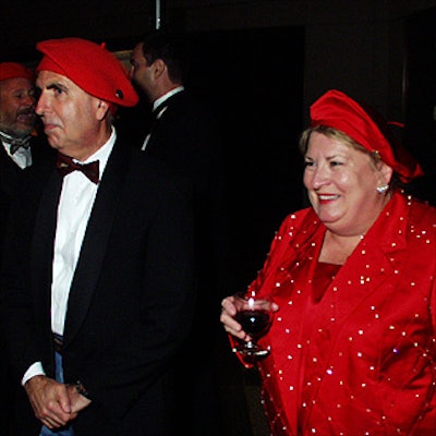 Time Warner chief Gerald Levin--dressed to the event's black-tie, blue jeans, and beret theme--and his wife, Barbara Riley Levin, the event's chairwoman, greeted guests.