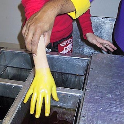 Guests could make wax molds of their hands at special hand-dipping stations.