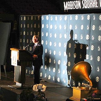 New York City mayor Michael Bloomberg spoke to journalists and record industry execs at the event.