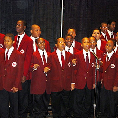 The Boys Choir of Harlem performed prior to recording artists including Avril Lavigne, Nelly and Justin Timberlake read the nominations.
