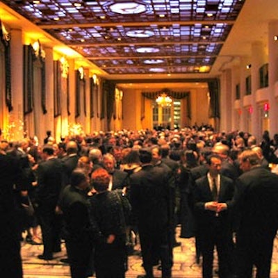 The more than 700 guests at the Magazine Publishers of America's Henry Johnson Fisher and American Society of Magazine Editors' Magazine Editors' Hall of Fame awards mingled in the Waldorf=Astoria's Starlight Roof during the cocktail hour.