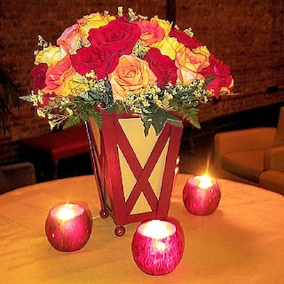 Gary'Z of Stamford provided floral arrangements and designed tablecloths that were made by Just Linens/TriServe.