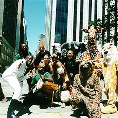 Step Afrika! took time for a special pose while appearing in Bryant Park as part of New York's first South Africa Day.