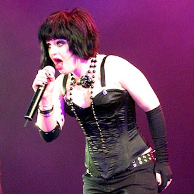 Kelly Osbourne performed 'Papa Don't Preach' at the conclusion of Lane Bryant's Grand Cabaret lingerie fashion show at the Manhattan Center's Grand Ballroom.