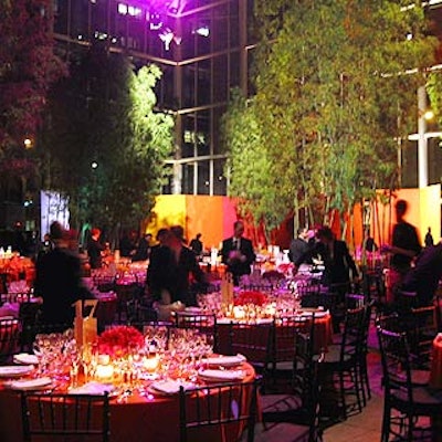 At the opening dinner for the Museum of Modern Art's Henri Matisse and Pablo Picasso exhibit, Marcade installed large blue, orange and yellow walls around the dinner area.