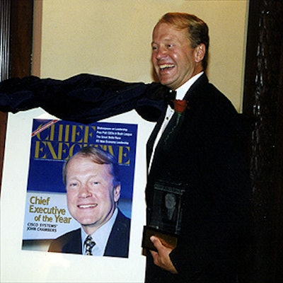 Coverboy John Chambers of Cisco Systems Inc. helped unveil the cover of Chief Executive magazine.