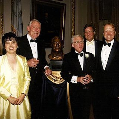 Carol Evans (left) of Chief Executive; last year’s honoree, Southwest Airlines’ Herbert Kelleher; Arnie Pollard and J. P. Donlon of Chief Executive; and John Chambers of Cisco Systems Inc., this year’s Chief Executive of the Year, pose at the magazine’s gala at the New York Stock Exchange.