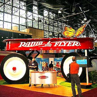 At the 100th American International Toy Fair at the Javits Center, toy company Radio Flyer set up a super-sized model of its nostalgia-inducing red wagon that towered over the company's booth.