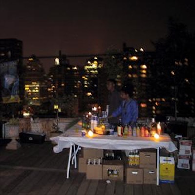 The large rooftop terrace at Primal Light Studio included bars serving drinks from sponsors Bacardi and Fresh Samantha.