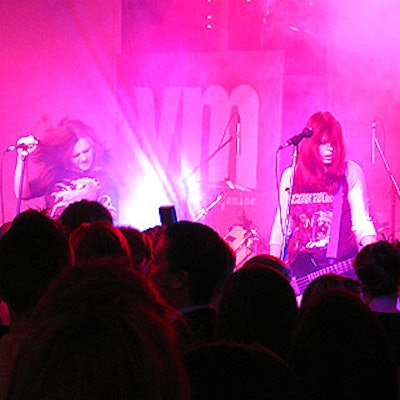 The all-girl punk band the Donnas played a quick, loud set at YM's promotional party for its MTV issue.