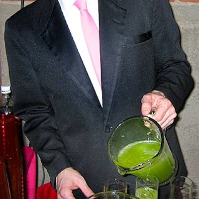 Match Catering & Eventstyles' bartenders and waitstaff wore pink ties to complement the benefit's Valentine-related theme.
