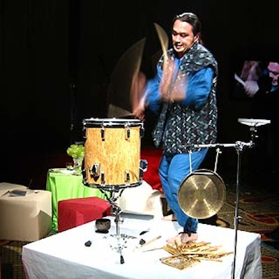 A drummer hired by the Sensory Project performed after the awards presentation.