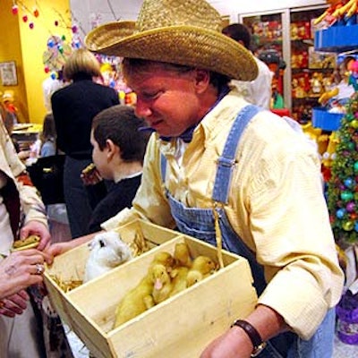 Party Kidz provided a small, portable petting zoo with a rabbit and a half-dozen ducklings for the kids to pet.